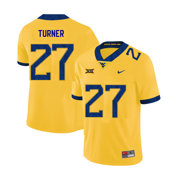 NCAA Men's Tacorey Turner West Virginia Mountaineers Yellow #27 Nike Stitched Football College 2019 Authentic Jersey UR23U81ZR